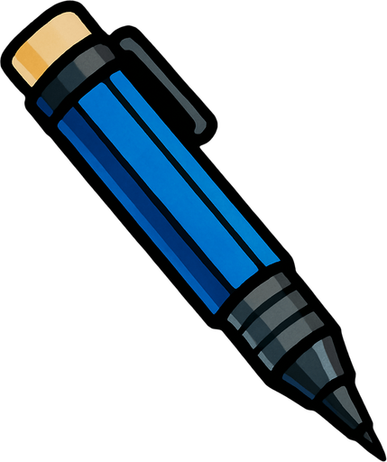 mechanical pencil.
In-Game asset.  2d.  High contrast.  No shadows