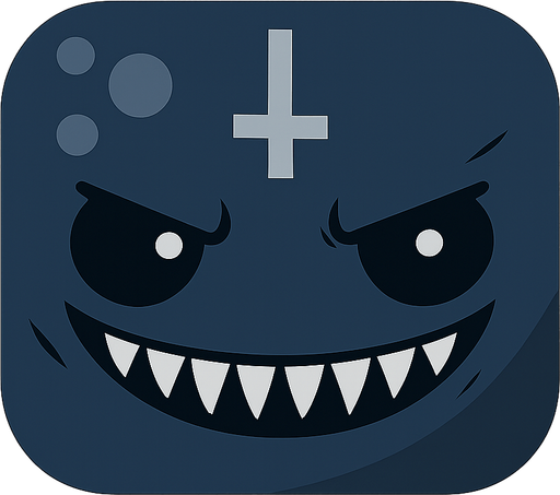 Bunun hiç birşey ni değiştirme sadece rengini koyu  mavi ve açık gri ve alnına ters haç koy ve arkaplanı olmasın