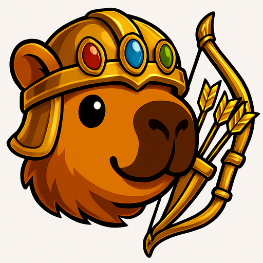 Has el casco dorado con gemas. Quitale la espada. Has un arco dorado y ponle 3 flechas doradas. Damela si fondo.