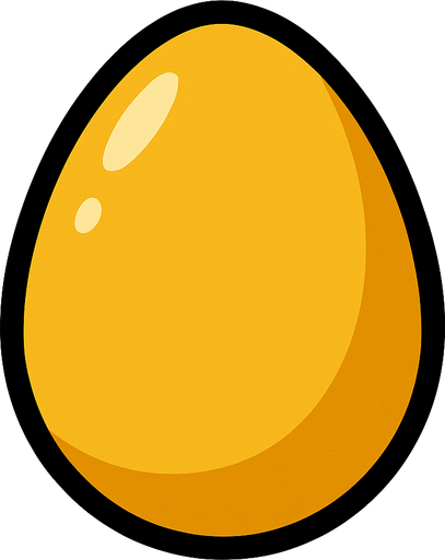 A regular Egg.
In-Game asset.  2d.  High contrast.  No shadows