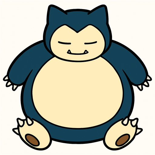 Snorlax, visto desde arriba.
In-Game asset.  2d.  High contrast.  No shadows