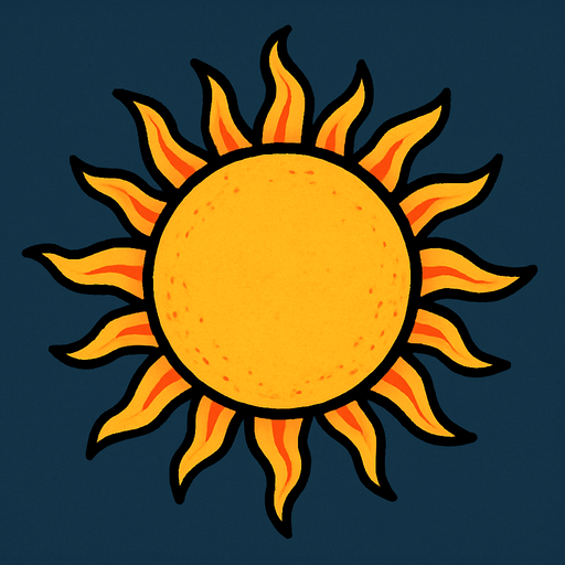 güneş.
In-Game asset.  2d.  High contrast.  No shadows