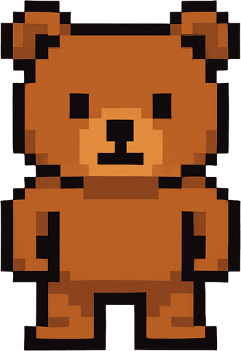 Bear pixel.
In-Game asset.  2d.  High contrast.  No shadows