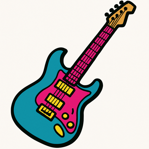 Guitarra electrica.
In-Game asset.  2d.  High contrast.  No shadows