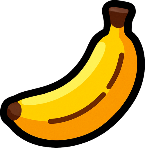 Mini banana.
In-Game asset.  2d.  High contrast.  No shadows