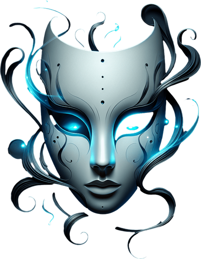 Phantom Mask Icon:

A mysterious, floating mask with glowing eyes and tendrils of shadow curling around it, symbolizing illusions and deception..
Colors: White mask with glowing blue accents and black shadows.