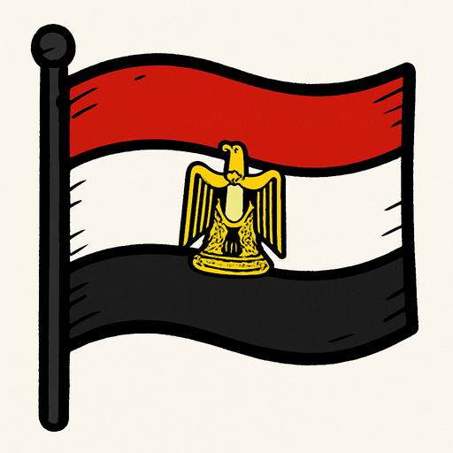 egypt flag.
In-Game asset.  2d.  High contrast.  No shadows