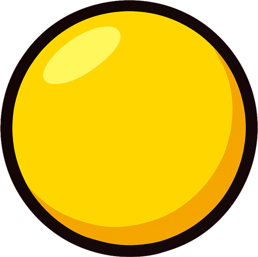 yellowBall.
In-Game asset.  2d.  High contrast.  No shadows