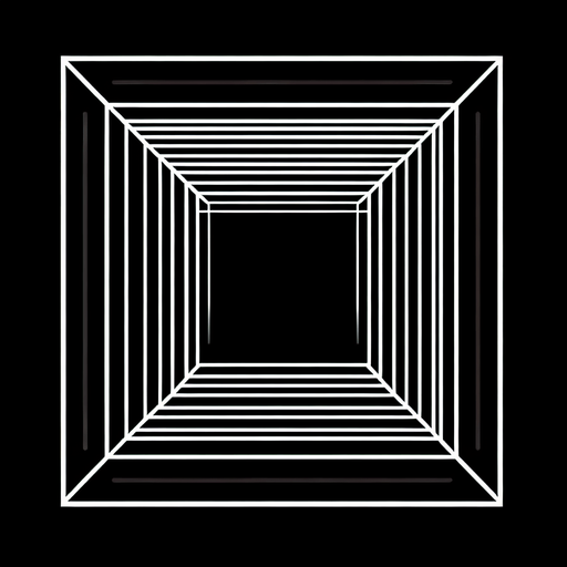 Transparent square with thin black frame