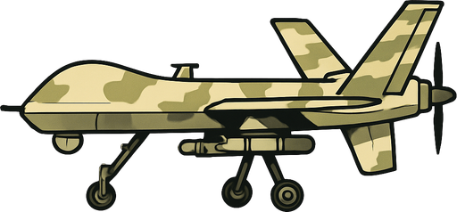 drone side view military drone. light camouflage
In-Game asset.  2d.  High contrast.  No shadows