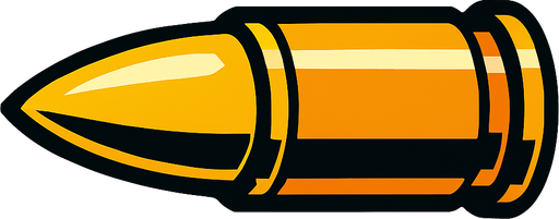 A bullet.
In-Game asset.  2d.  High contrast.  No shadows