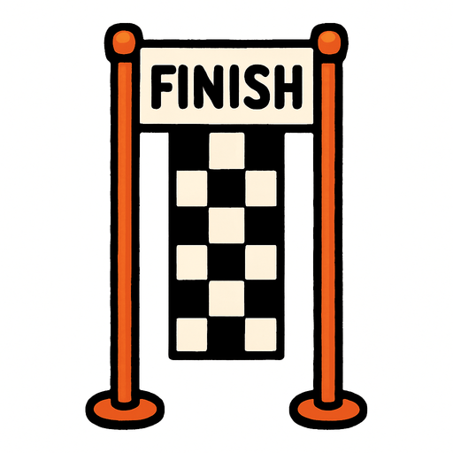 finish line vertical.
In-Game asset.  2d.  High contrast.  No shadows