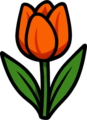 Orange tulip.
In-Game asset.  2d.  High contrast.  No shadows