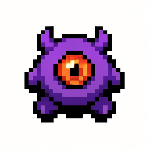 Un enemigo pequeño visto desde arriba, pixel cartoon..
In-Game asset.  2d.  High contrast.  No shadows no backgound