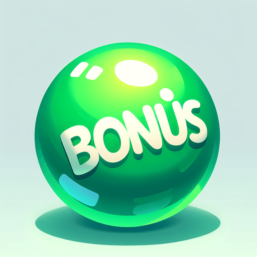 A Green ball written bonus.
Single Game Texture. In-Game asset. 2d. Blank background. High contrast. No shadows.