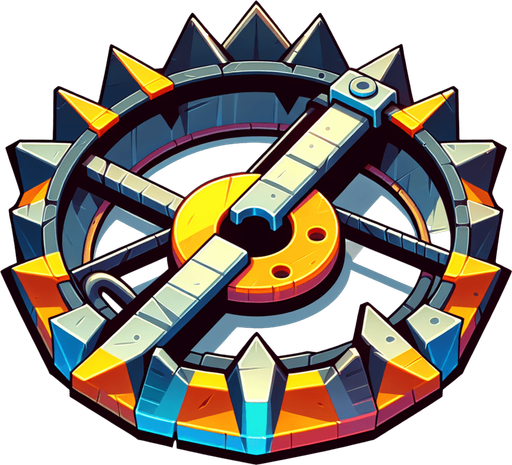 Bear trap.
Single Game Texture.  In-Game asset.  2d.  Blank background.  High contrast.  No shadows