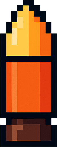 pixel bullet upwards.
In-Game asset.  2d.  High contrast.  No shadows
