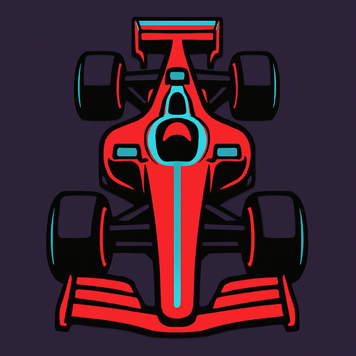 formula 1 arabası üsten çekilmiş.
In-Game asset.  2d.  High contrast.  No shadows
