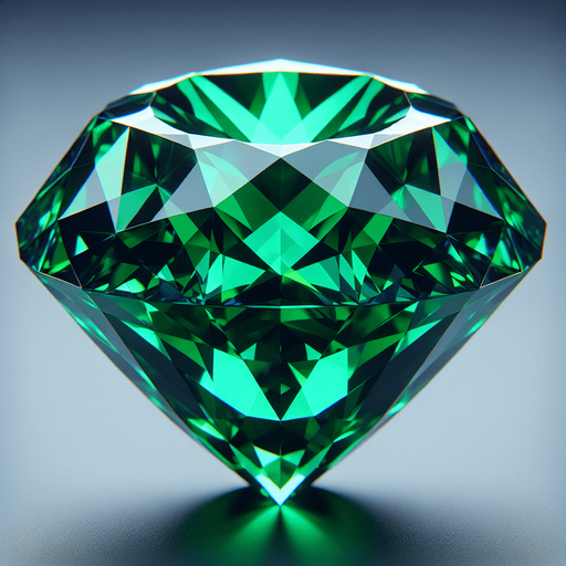 green 3d diamond.
In-Game asset. 3d. Blank background. High contrast. No shadows.