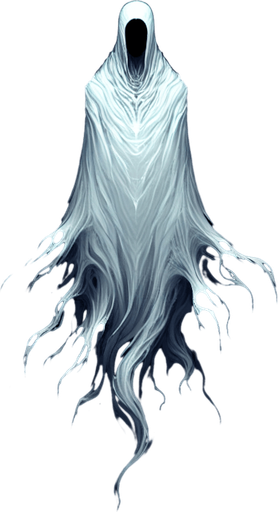 A single Ghosts.
Single Game Texture. In-Game asset. 2d. Blank background. High contrast. No shadows.