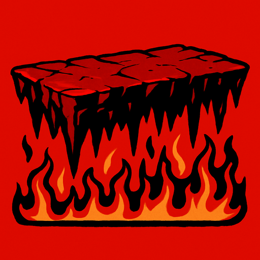 a hell platform.
In-Game asset.  2d.  High contrast.  No shadows