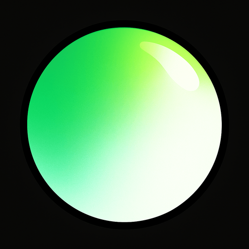 Green and white gradient orb.
In-Game asset.  2d.  High contrast.  No shadows