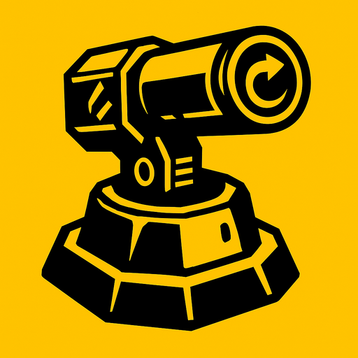Homing bullet turret.
In-Game asset.  2d.  High contrast.  No shadows