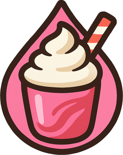 milkeshake droplet.
In-Game asset.  2d.  High contrast.  No shadows