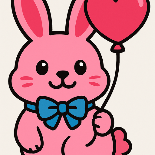 boynuna bir kurdele ve eline de uçan bir balon