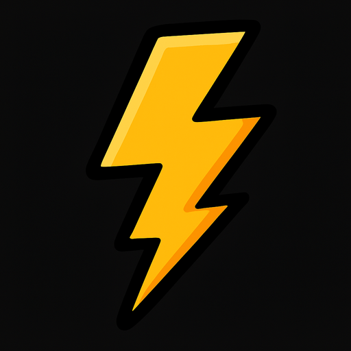 Thunder 2d game.
In-Game asset.  2d.  High contrast.  No shadows