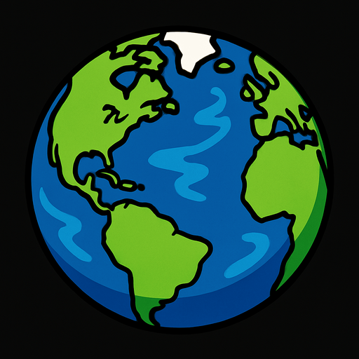 Planeta tierra.
In-Game asset.  2d.  High contrast.  No shadows