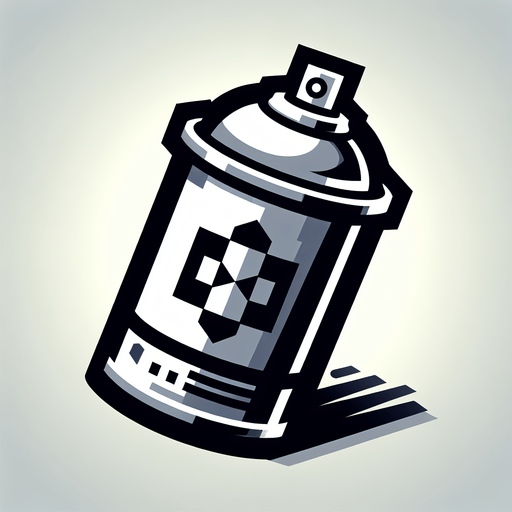 a spray can.
Single Game Texture. In-Game asset. 2d. Blank background. High contrast. No shadows.