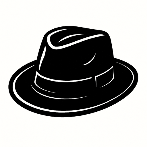 Un sombrero negro.
In-Game asset.  2d.  High contrast.  No shadows