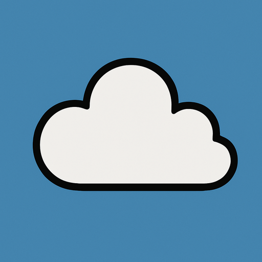 white rounded cloud, really thick black outline
