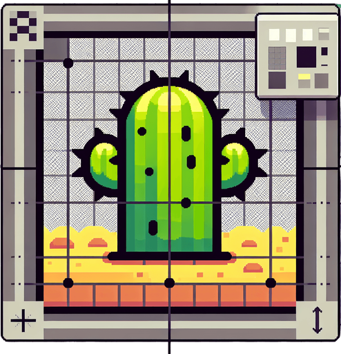cactus.
Single Game Texture. In-Game asset. 2d. Blank background. High contrast. No shadows.