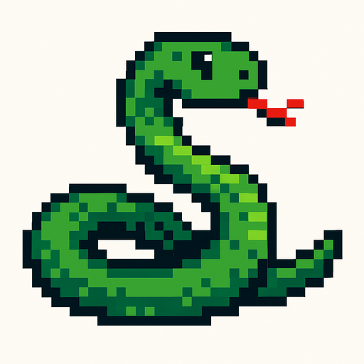 pixel yılan yap.
In-Game asset.  2d.  High contrast.  No shadows