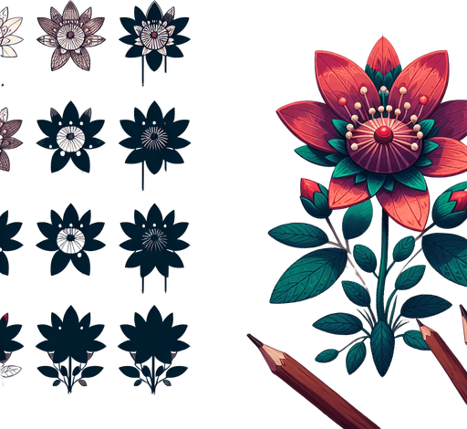 pfeilchen flower.
Single Game Texture.  In-Game asset.  2d.  Blank background.  High contrast.  No shadows