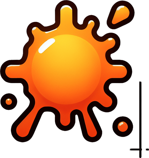 orange damage splash..
Single Game Texture. In-Game asset. 2d. Blank background. High contrast. No shadows.
