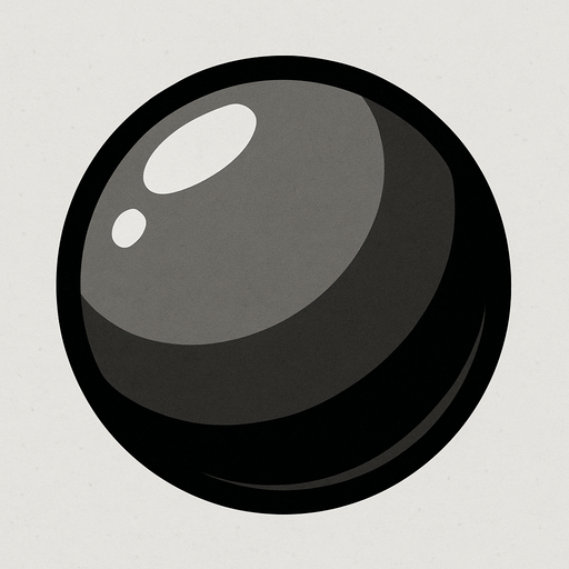 Grey black ball.
In-Game asset.  2d.  High contrast.  No shadows