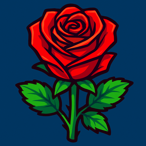Rose. Front. Make it vibrant.
In-Game asset.  2d.  High contrast.  No shadows