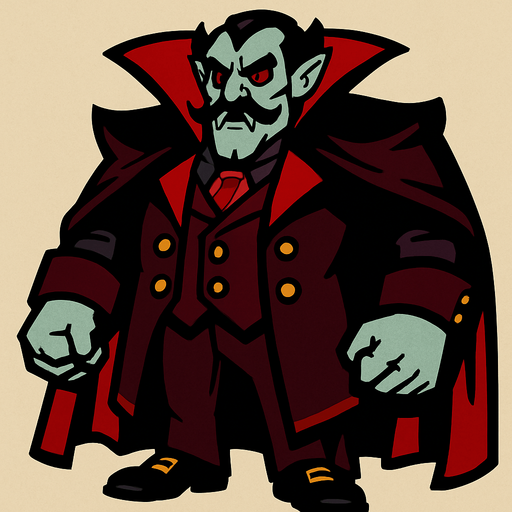 big dracula baron.
In-Game asset.  2d.  High contrast.  No shadows