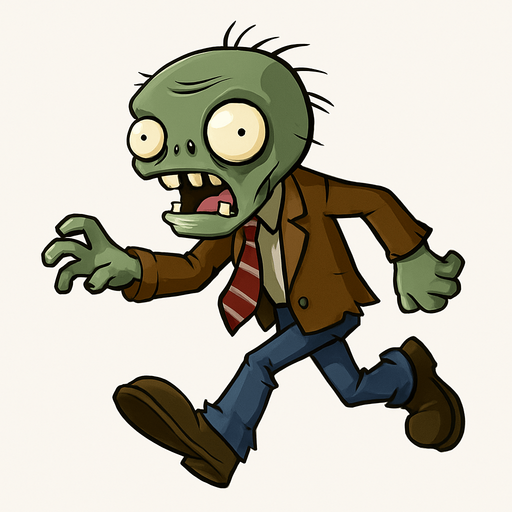 Fast zombie del videojuego plantas vs zombies.
In-Game asset.  No shadows