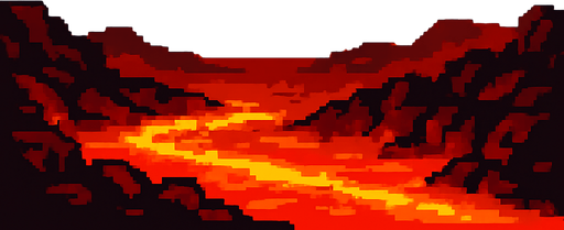 Volcanic sky, red-orange fiery clouds, lava glow effect, hot atmosphere, dramatic red gradient, 2D pixel art.
In-Game asset.  2d.  High contrast.  No shadows