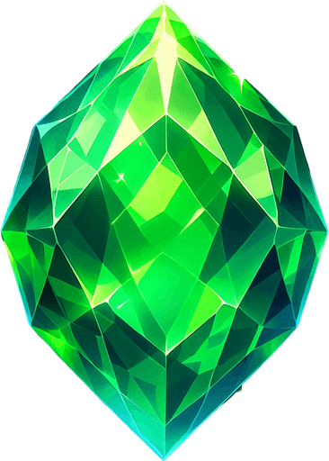 Emarald.
Single Game Texture.  In-Game asset.  2d.  Blank background.  No shadows