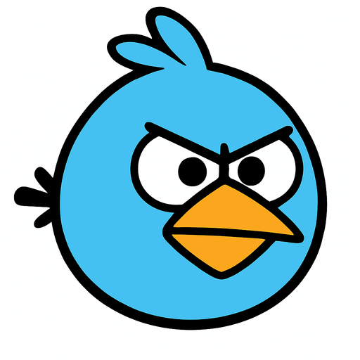Angry Birds blue little bird.
In-Game asset.  2d.  High contrast.  No shadows