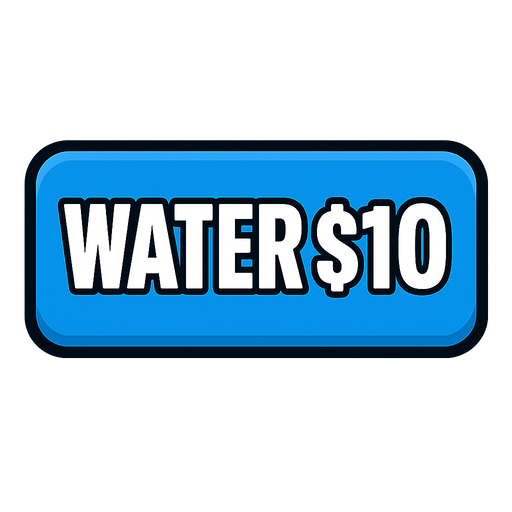 Make button blue and say water $10