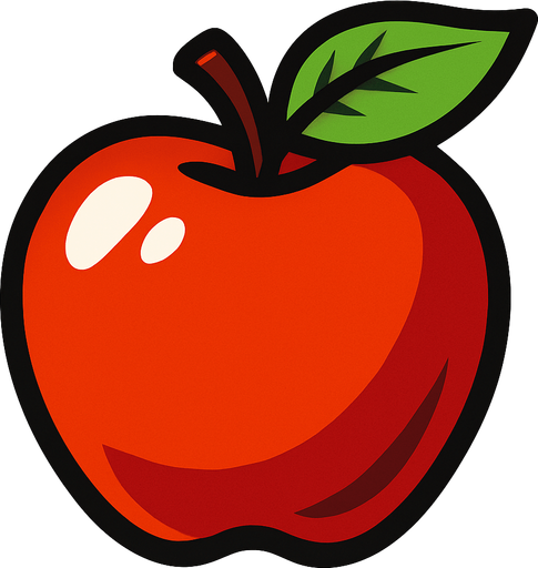 Apple.
In-Game asset.  2d.  High contrast.  No shadows