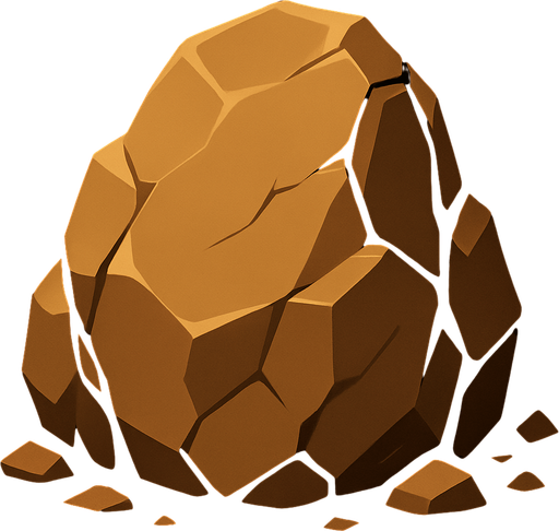 create motionless giant rock.
In-Game asset.  2d.  High contrast.  No shadows