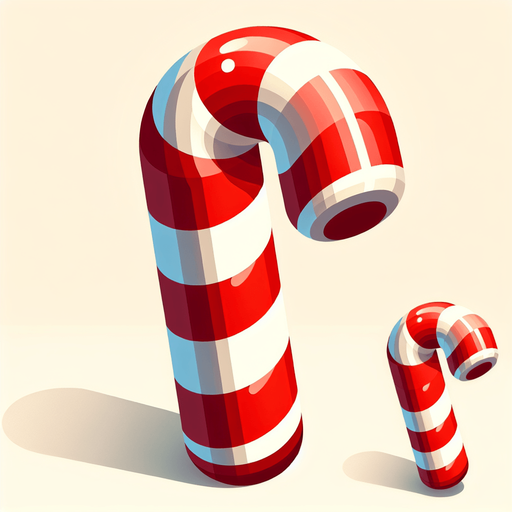 candy cane.
Single Game Texture. In-Game asset. 2d. Blank background. High contrast. No shadows.