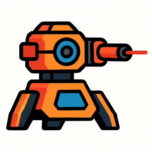 Laserturret.
In-Game asset.  2d.  High contrast.  No shadows